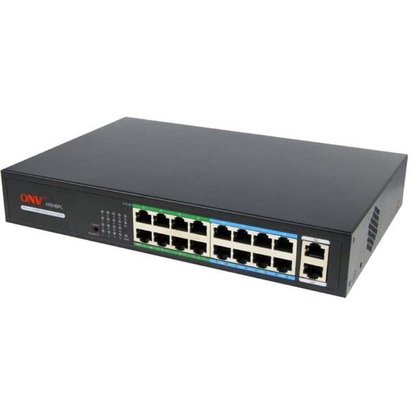 AVENIR AV-H1016PL 16+2 Ports PoE Switch (1-16 Ports PoE 9-16 Port Kablo Desteklemesi Şartı ile 250m) 200W