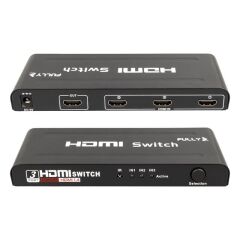 Fully G-538H 3 Giriş 1 Çıkış Hdmi Switcher Toplayıcı Metal Kasa Adaptörlü