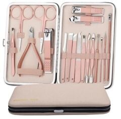 Sunup SN-27097 Paslanmaz Çelik 18in1 Profesyonel Manikür Tırnak Bakım Seti