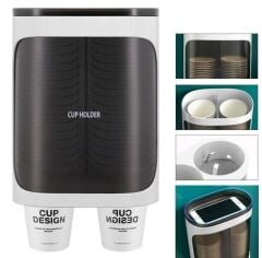 Sunup SN-27108 Kendinden Yapışkanlı Çiftli Plastik - Karton Bardak Dispenseri