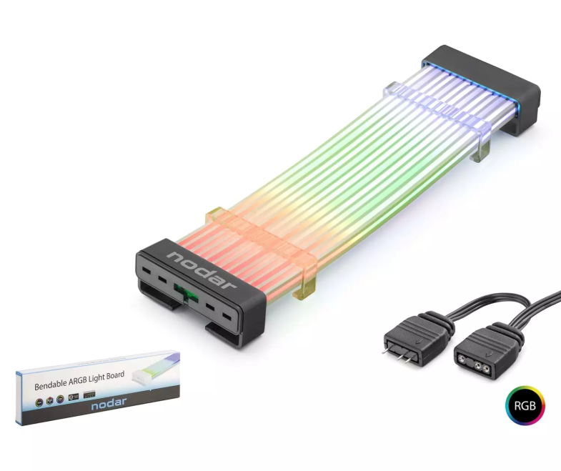 NODAR ND-2803 Silikon Işıklı Bükülebilir ARGB Light Board 2×8 Pin - Siyah