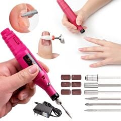 Sunup SN-27091 Hız Ayarlı Tırnak Freze Törpü Manikür Pedikür Seti 6 Başlıklı Elektrikli AC220V
