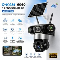 O-Kam 6060 6 MP Solar Güneş Enerjili Gece Görüşlü IP Güvenlik Kamerası