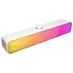 Mikado MD-SBT31 Beyaz 5W*2 1200mAh BT,RGB,TF Card,Type-C ,USB Soundbar Speaker