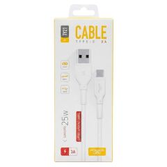 Powerway TY21 3 Amper 25 Watt USB TO Type-C Hızlı Şarj Ve Data Kablosu