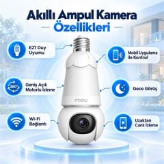 Imou IPC-S6DP-5M0WEB Bulb Cam Renkli Gece Görüş İki Yönlü Konuşma Siren Wifi 5MP E27 Ampul Duy Tipi Kamera