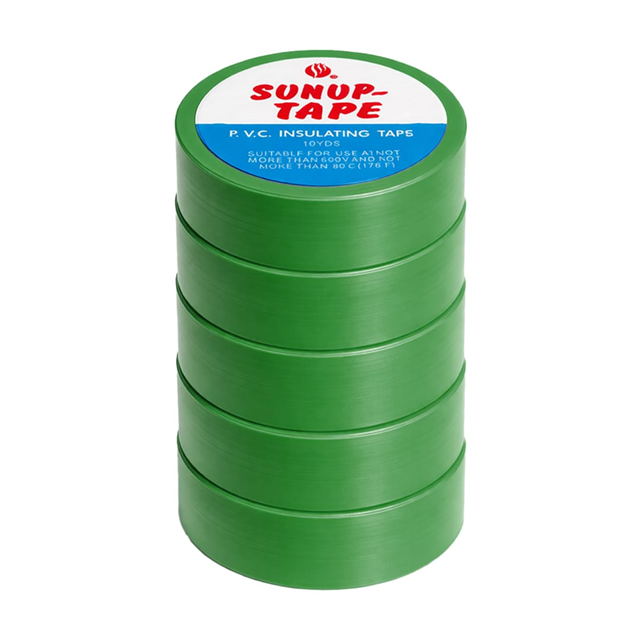 Sunup SN-27923 Yeşil 0.13x18mm İzole PVC Elektrik Yalıtım Bant (5'li Paket)