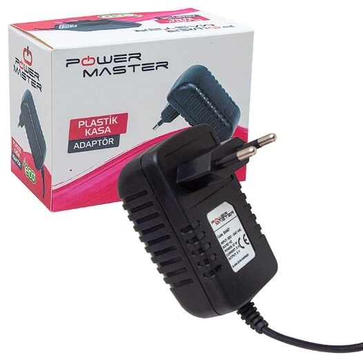 POWERMASTER PM-31667 5 VOLT - 2 AMPER 3.5*1.35 MM UÇLU PLASTİK KASA PRİZ TİPİ ADAPTÖR (ANDROID BOX İÇİN)