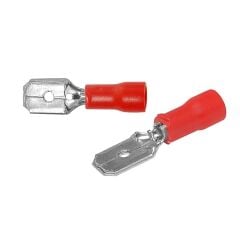 PowerMaster PM-39071 0,5-1,5mm2 Kesit 21x6x5mm Soket Kırmızı İzoleli Kablo Pabucu (100'lü Paket)