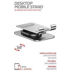 Powerway DMS33 Full Metal Gövde 360 Derece Dönebilen Profesyonel Masaüstü Telefon Standı