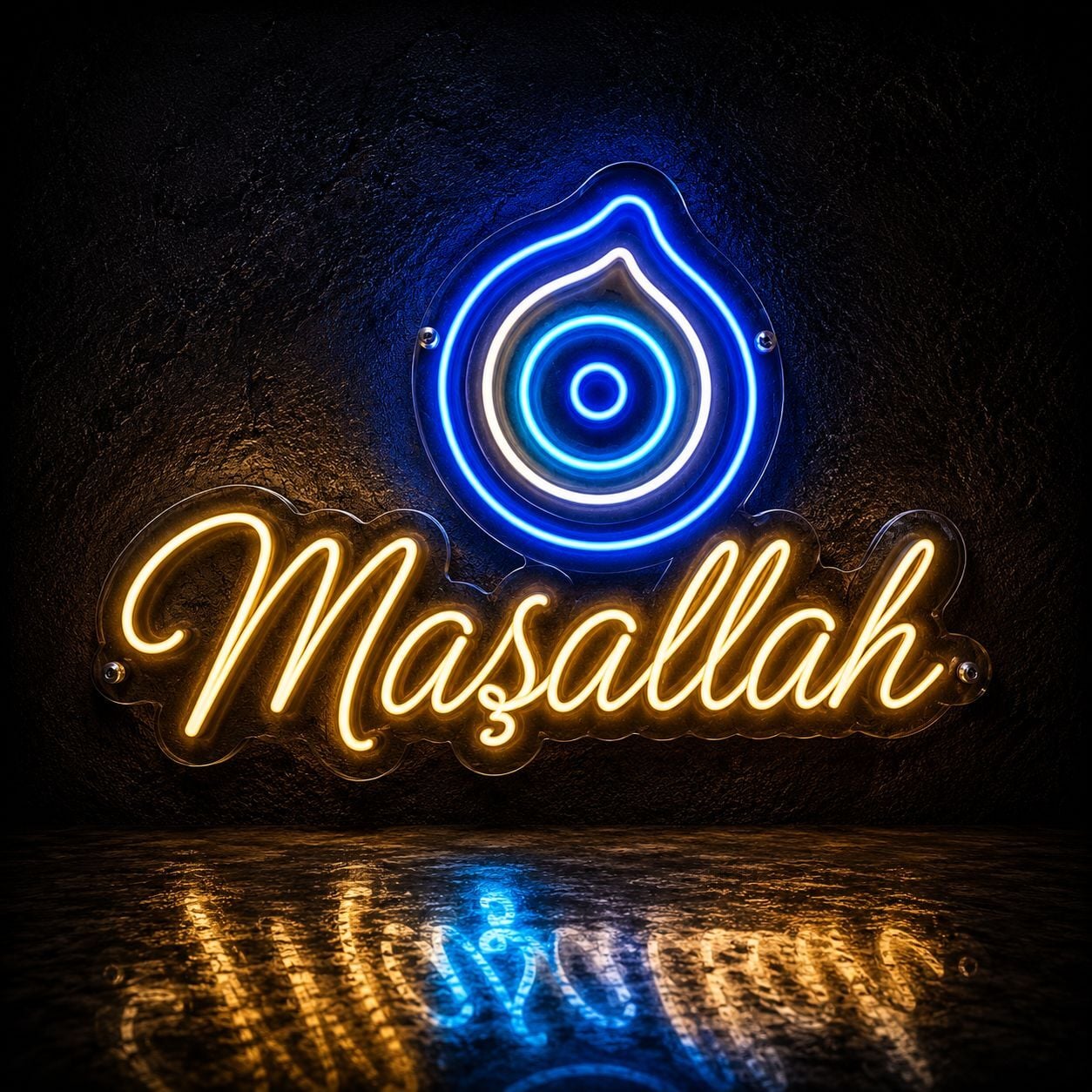Maşallah Neon LED Yazı 60x40 cm