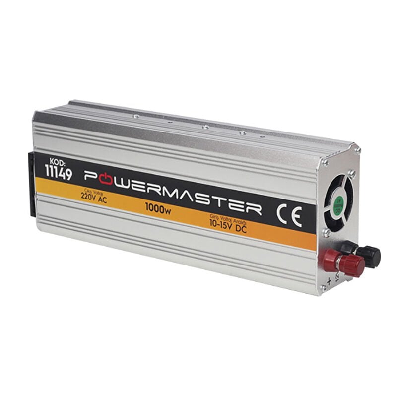 POWERMASTER PM-11149 12 VOLT 1000 WATT MODIFIED SINUS İNVERTER (10-15V ARASI-220V AC)