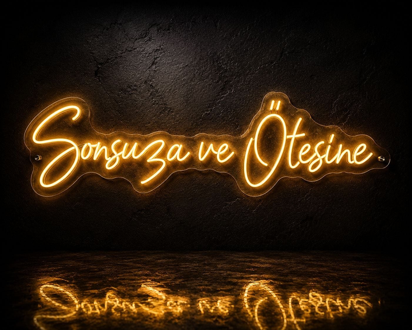 Sonsuza ve Ötesine Neon LED Yazı 100x30 cm