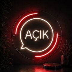 Açık Neon LED Tabela 40x40cm