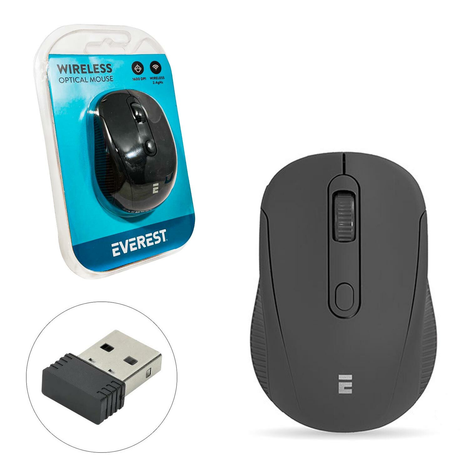 KABLOSUZ MOUSE 2.4GHZ 1600DPI SİYAH EVEREST SM-300 (C-14)