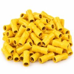 PowerMaster PM-39075 4-6mm2 Kesit 25x8x8mm Soket Sarı İzoleli Kablo Pabucu (100'lü Paket)