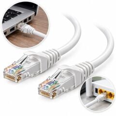 Herz CAT6 Beyaz 20 Metre RJ45 Patch Network Ethernet İnternet Kablosu