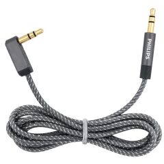 Philips SWR2114F/93 3.5mm AUX Ses Kablosu 1.5 Metre L Tipi Konnektör Örgülü Zırhlı