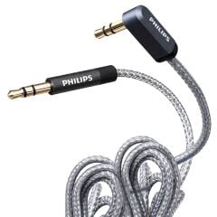 Philips SWR2114F/93 1 Metre 3.5mm Stereo AUX Ses Kablosu 90 Derece L Tipi Açılı Örgülü Zırhlı