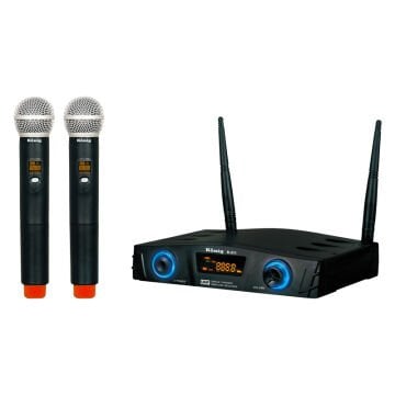 K-312 16 KANAL UHF DIGITAL CİFT KANAL 2 EL KABLOSUZ TELSİZ MİKROFON KONİG