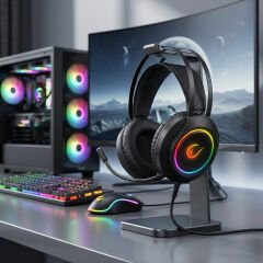 Rampage RM-K45 ORBIT-S Siyah RGB Led 7.1 Gaming Mikrofonlu Oyuncu Kulaklığı