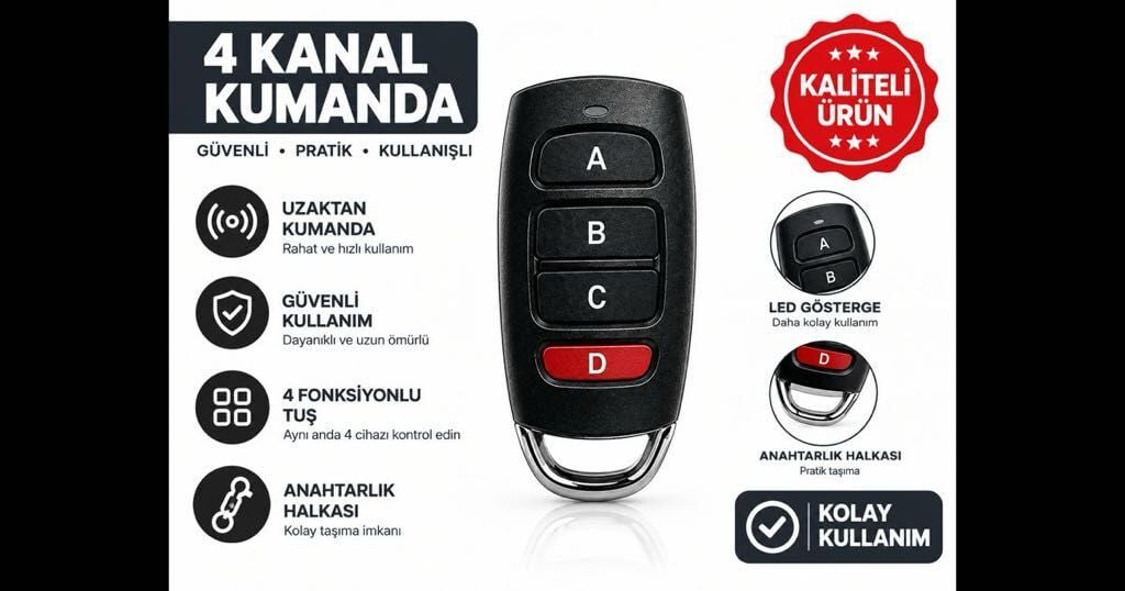 GARAJ KUMANDASI  433 MHZ QC PASSED