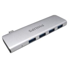 Philips SWR1604P/93 USB-C to 4 Port USB 3.0 Ultra İnce Alüminyum Hub Çoklayıcı