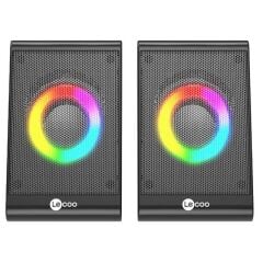 Lecoo DS100 Rgb Aydınlatmalı Kablolu Stereo Siyah 6 W Soundbar 1+1 Masaüstü Hoparlör