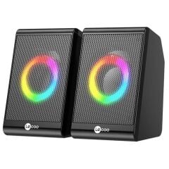 Lecoo DS100 Rgb Aydınlatmalı Kablolu Stereo Siyah 6 W Soundbar 1+1 Masaüstü Hoparlör