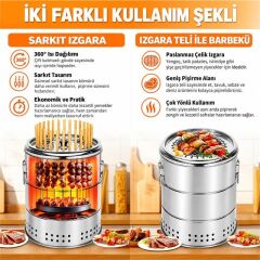Sunup SN-38918 Dumansız Paslanmaz Çelik Kömürlü Barbekü Izgarası