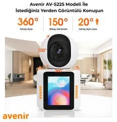 AVENIR AV-S225 2 MP Karşılıklı Görüşme 360° Derece Dönebilen Akıllı Wifi Bebek Kamerası