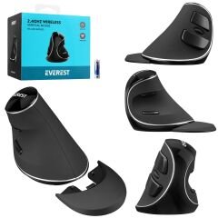 EVEREST SM-G618 EXCEED Kablosuz Mouse 125Hz 1600 Dpi Dikey Ergonomik 6 Tuşlu