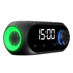Snopy SN-W1 1200mAh 5W Siyah Bluetooth-Aux-Derece-Usb Double Alarmlı Saat Speaker