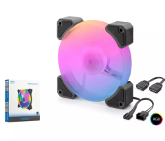 NODAR ND-2661 Kasa Fanı ARGB 12 cm - Siyah