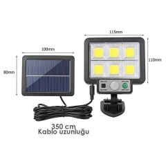 Powermaster JX-F72 Solar Panelli Hareket Sensörlü Üç Modlu Duvar Lambası