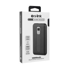 S-link G110 10000mAh PD20W+QC18W+HSC22.5W Siyah LCD Taşınabilir Pil Şarj Cihazı Powerbank (F-54)