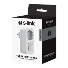 S-link SL-010 16A/250V 750 Joule Anahtarlı Isıya Duyarlı Devre ve Akım Korumalı Tekli Priz(D-51-D-57)