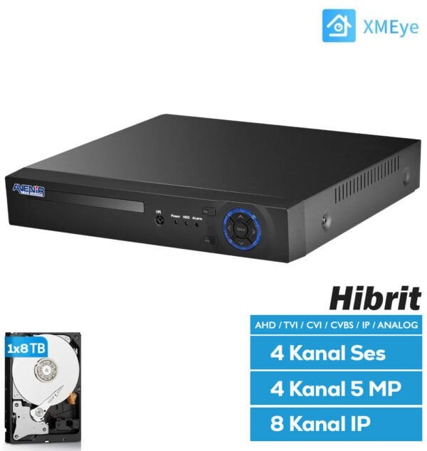 AVENIR AV-TC04GM Ahd DVR 4 Kanal 2mp 1080P H265 5ın1 Hibrit Xmeye Kayıt Cihazı