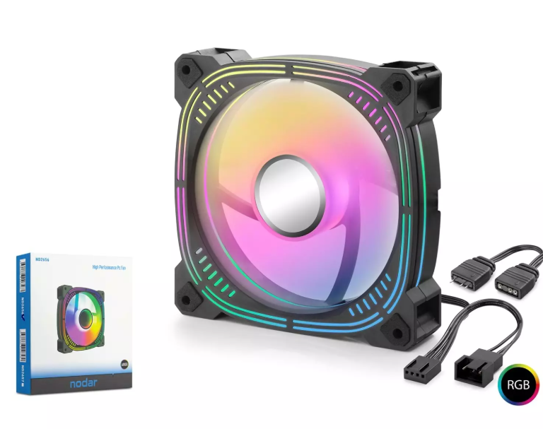 NODAR ND-2656 Kasa Fanı 3. Nesil ARGB 12 cm - Siyah