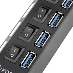 Powermaster PM-11365 4 Port USB 3.0 Anahtarlı Hub Çoklayıcı