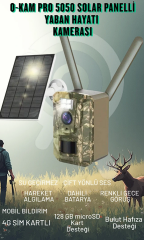 O-Kam 5050 4g Fotokapan Kamuflaj Avcılık Doğal Yaşam Kamerası Sim Kartlı Güneş Enerjili