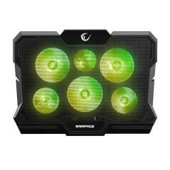 Rampage AD-RC10 X-GUST Siyah 6 Fanlı Rainbow Işıklandırmalı Notebook Soğutucu Stand