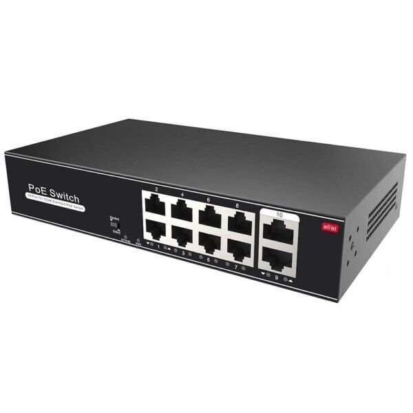 AVENIR AV-H1108PGL 8+2 Ports PoE switch (1-4 Ports Kablo Desteklemesi Şartı ile PoE 250m Mesafe) 120W