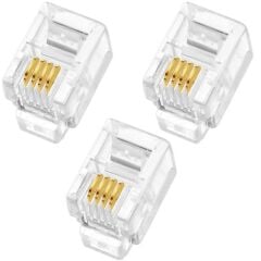 PowerMaster PM-1594 RJ9 4P/4C İnce Telefon Jack Soketi (100'Lük Paket)