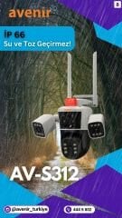 AVENİR AV-S312 12 MP 3 LENSLİ WİFİ IP PTZ KAMERASI