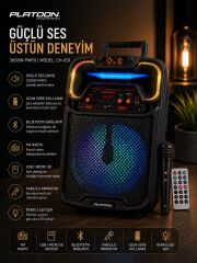 PL-4684 BT,SD,USB GİRİŞLİ MİC VE KUMANDALI RGB IŞIKLI