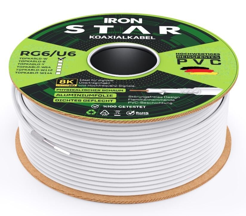 IRONSTAR 48 TEL ANTEN KABLOSU 100M BEYAZ