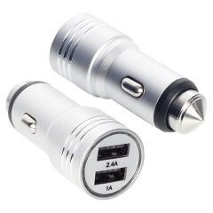 Powerway X-633 Çift Usb'li 3.1 Amper Metal Çakmaklık Araç Şarj Cihazı