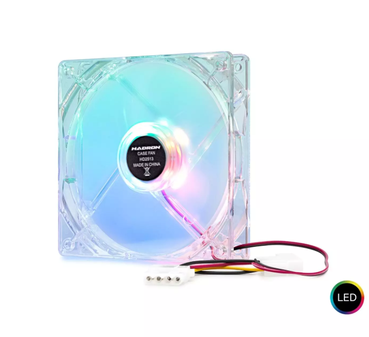 HADRON HDX-1502 Kasa Fanı LED 12 cm - Şeffaf
