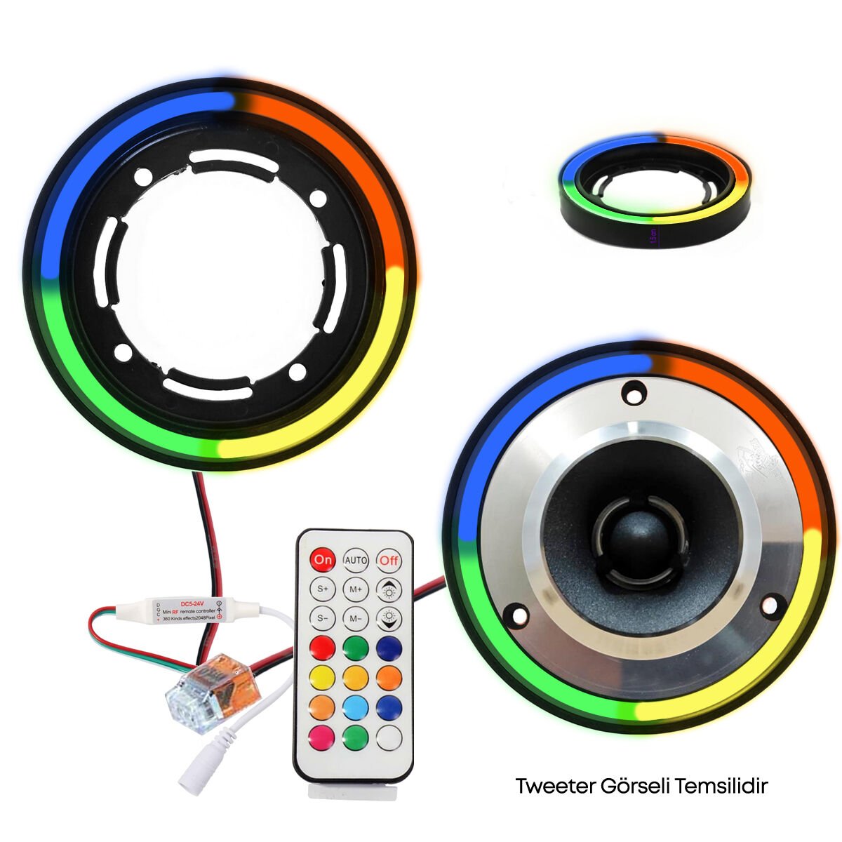 Pixel Ledli 8cm Tweeter Kapak 2 Adet